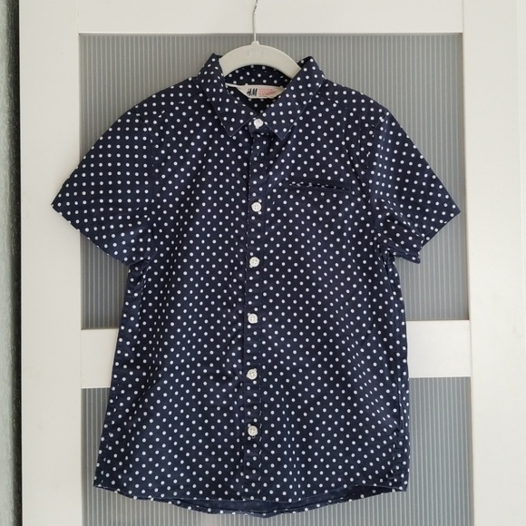 Boys Polka Dots Button Down Shirt - Picture 1 of 5